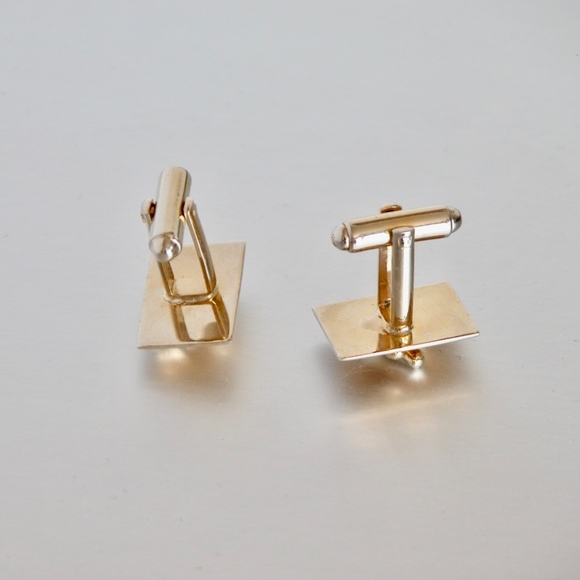 Boutons De Manchette Vintage Goldtone Goldstone - Sans Marque - Réf 93015
